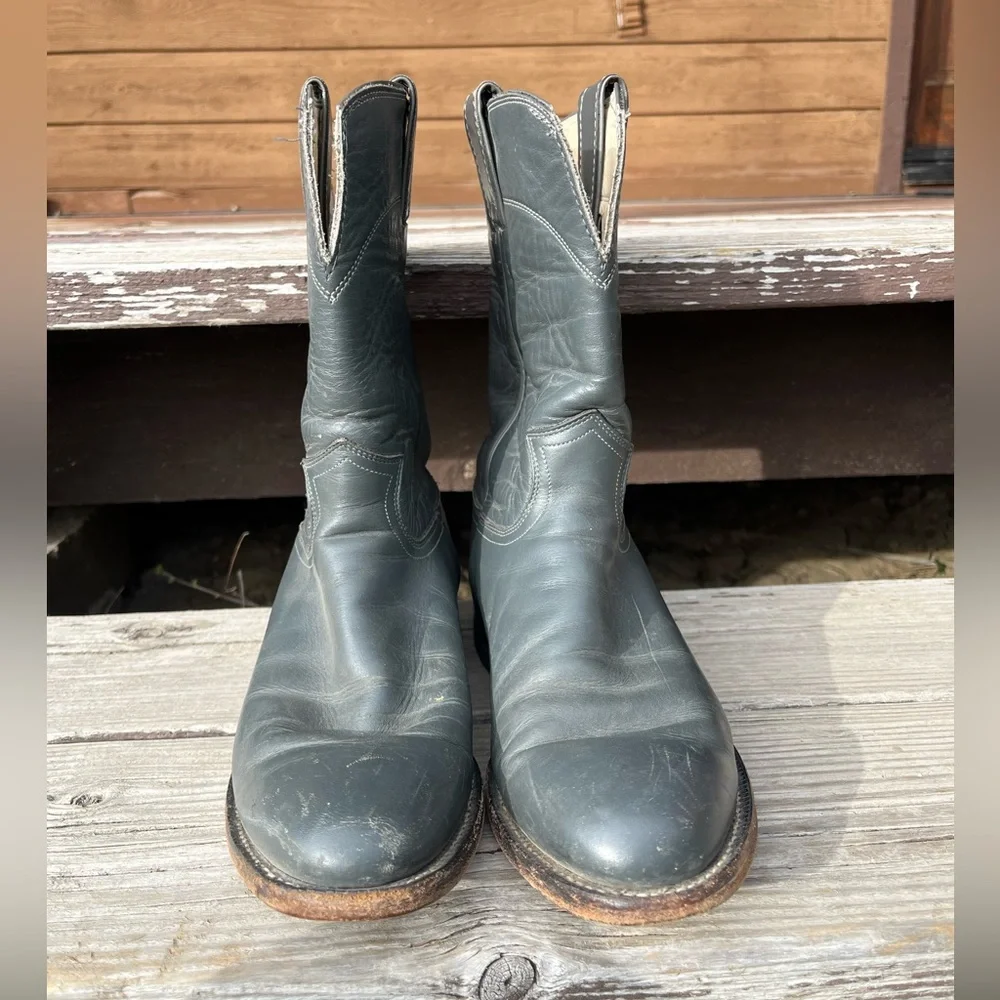Justin men’s grey cowboy Western boots. Size 7D - Picture 3 of 8